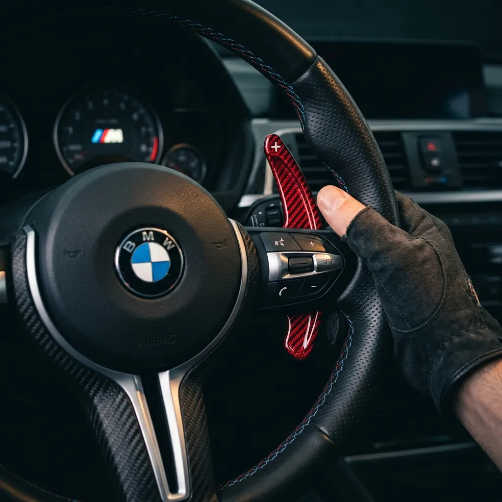 BMW steering wheel with PADO paddle shifters